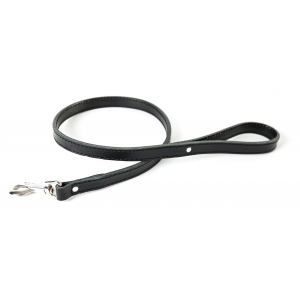 Black leather lead for dog - Special bulldog and mastiff