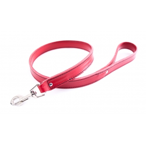 Red leather lead for dog - Special bulldog and mastiff