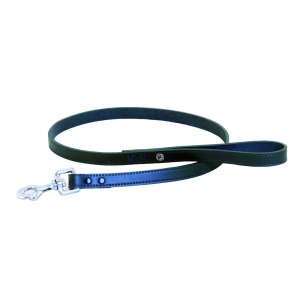 Green leather lead for dogs - Coupe franc riveted