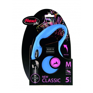Laisse enrouleur pour chien - Flexi - new classic cordon bleu