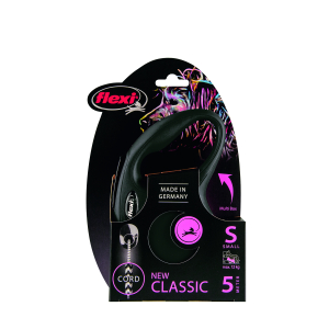 Dog retractable lead - Flexi - New classic cordon - noir - S - 5m