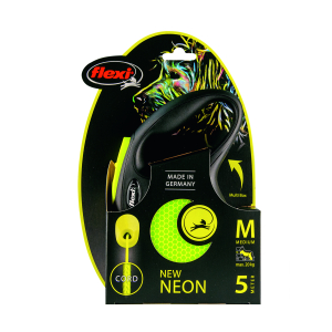 Dog retractable lead - Flexi - Neon - M - 5m - 20kg