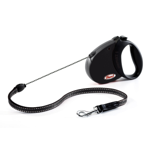 Dog retractable lead - Flexi vario grey cord - S up to 12kg - 5m