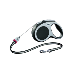 Dog retractable lead - Flexi vario grey cord - S up to 12kg - 8m