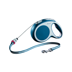 Dog retractable lead - Flexi vario blue cord - M up to 20kg - 8m