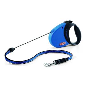Dog retractable lead - Flexi vario blue cord - S up to 12kg - 5m