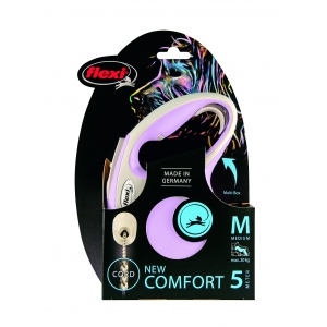 Laisse enrouleur pour chien - Flexi - vario cordon rose