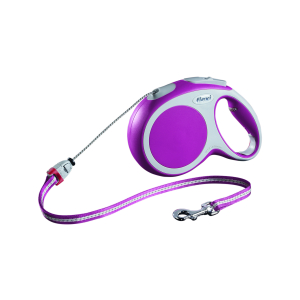 Dog retractable lead - Flexi vario pink cord - M - 8m