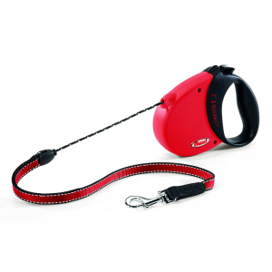 Dog retractable lead - Flexi vario red cord - M up to 20kg - 5m