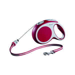 Dog retractable lead - Flexi vario red cord - M up to 20kg - 8m