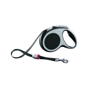 Dog retractable lead - Flexi vario grey strap - M 5m - 25kg