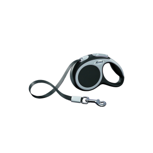 Dog retractable lead - Flexi vario grey strap - XS 3m - 12kg