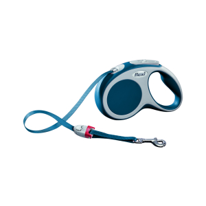 Dog retractable lead - Flexi vario blue strap - S 5m - 15kg