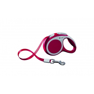 Laisse enrouleur pour chien - Flexi - Vario sangle rouge