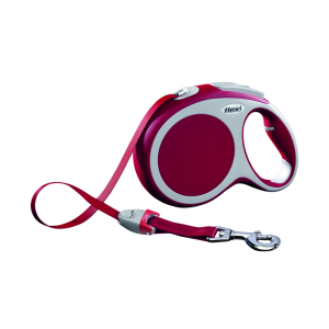 Dog retractable lead - Flexi vario red strap - L 8m - 60kg