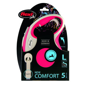 Dog retractable lead - Flexi vario red strap - L 5m - 60kg