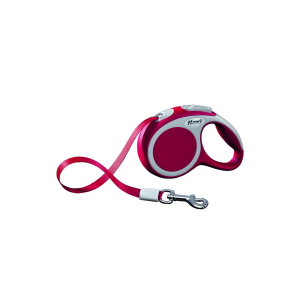 Dog retractable lead - Flexi vario red strap - XS 3m - 12kg