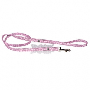 Laisse galuchat rose/blanc dentelle et strass - 100x1,0cm