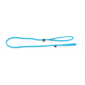Laisse nylon avec collier semi-étrangleur turquoise - 180cm 