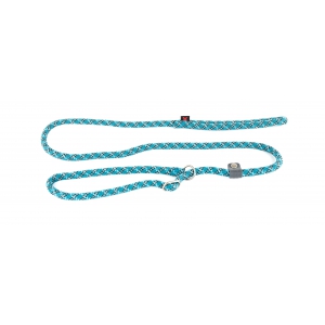 Dog rounded nylon lead - choke collar - blue - 1,3 x 180 cm 