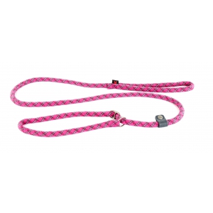Dog rounded nylon lead - choke collar - pink - 1,3 x 180 cm 