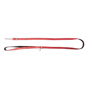 Laisse pour chien / chat - nylon pois rouge