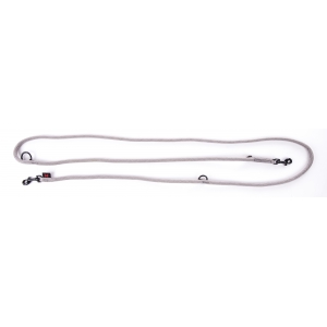 Multiposition dog lead - rounded nylon - grey - 1,3 x 192 cm 