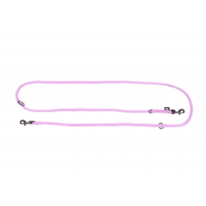 Multiposition dog lead - rounded nylon - Purple - 1,3 x 192 cm 