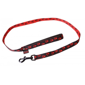 Black red dog lead - original paw