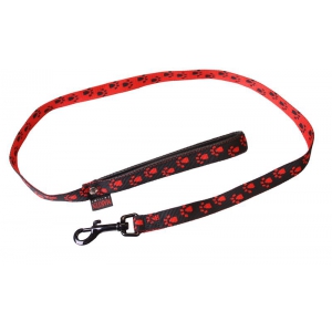 Laisse pour chien noir rouge - pattes originales