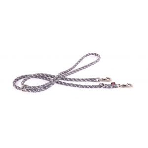 Dog rounded nylon multiple-lenght lead - grey - 1,3 x 200 cm 