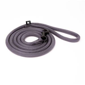 Longe pour chien - nylon rond gris anthracite