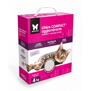 Litière agglomérante Compact+ pour chats et chatons 4 kg - Martin Sellier X4
