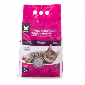 Compact + clumping litter for cats and kittens 5 kg (x3) - Martin Sellier 