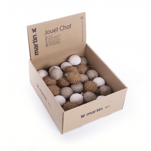 Set of cat toys - Cotton, coconut fibre & sisal balls
