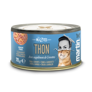Martin Food - Mijotés thon et crevettes pour chat 70g (x12)