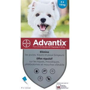 Antiparasitics pipets - dog between 4 and 10 kg - Advantix