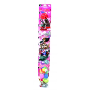 Clip strip display stand with 12 bags of toys