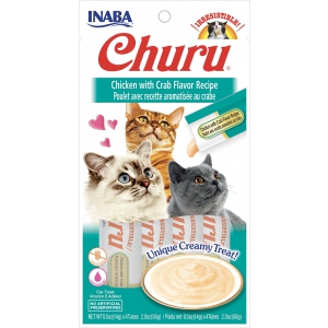 Purée CHURU au Poulet pour Chat  - Saveur Poulet et Crabe x12
