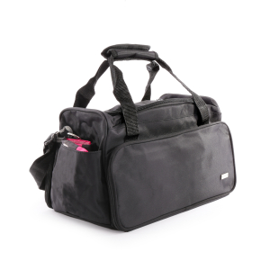 Vivog black multi-functional storage bag with multiple compartments and shoulder strap