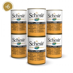Schésir 6x140g Thon sardines Chat en gelée 