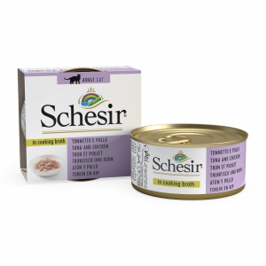 Schésir 14x70g Thon et Poulet  Chat dans le bouillon de cuisson