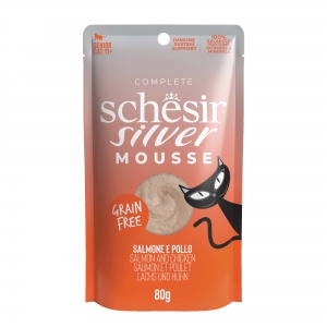 Schesir Silver - 80g - Mousse - Cream of Chicken & Salmon x12