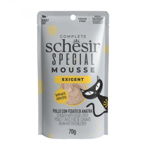 Schesir Special - 70g - Mousse - Chat Exigent - Poulet & Foie De Canard x12