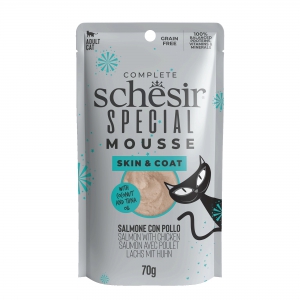 Schesir Special - 70g - Mousse - Peau & Poils - Saumon & Poulet x12