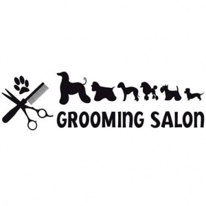 Sticker Grooming Salon 30x120cm - in English
