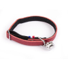 Laisse chaîne avec poignée cuir pour chien - vert - diam 3mm larg 16mm Long 100cm