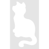 Cat body sticker - 15cm - White
