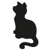 Cat body sticker - 15cm - Black