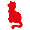 Cat body sticker - 15cm - Rouge